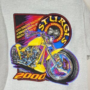 VTG Sturgis Motorcycle Rally 2000 60th Anniversary Graphic T-Shirt Large Gray